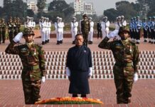 সাভার জাতীয় স্মৃতিসৌধে ভুটানের প্রধানমন্ত্রীর শ্রদ্ধা নিবেদন
