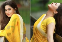 হলুদের ছোঁয়ায় নিজেকে রাঙালেন স্পর্শিয়া