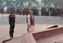 বীর শহীদদের স্মরণে জাতীয় স্মৃতিসৌধে রাষ্ট্রপতির শ্রদ্ধা