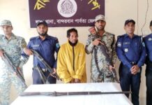 লামায় বন্দুকসহ সাজাপ্রাপ্ত আসামী আটক