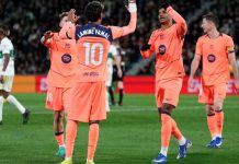 ভালেরোর এস্তাদিও মার্তিনেজে ৩-১ গোলে জিতেছে বার্সেলোনা