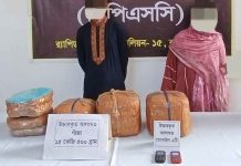 রামুতে সাড়ে ১৫ কেজি গাঁজাসহ স্বামী-স্ত্রী আটক