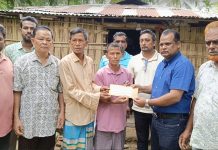ক্যান্সার আক্রান্ত তনচংগ্যা পরিবারে পার্বত্য প্রতিমন্ত্রীর ব্যক্তিগত সহায়তা
